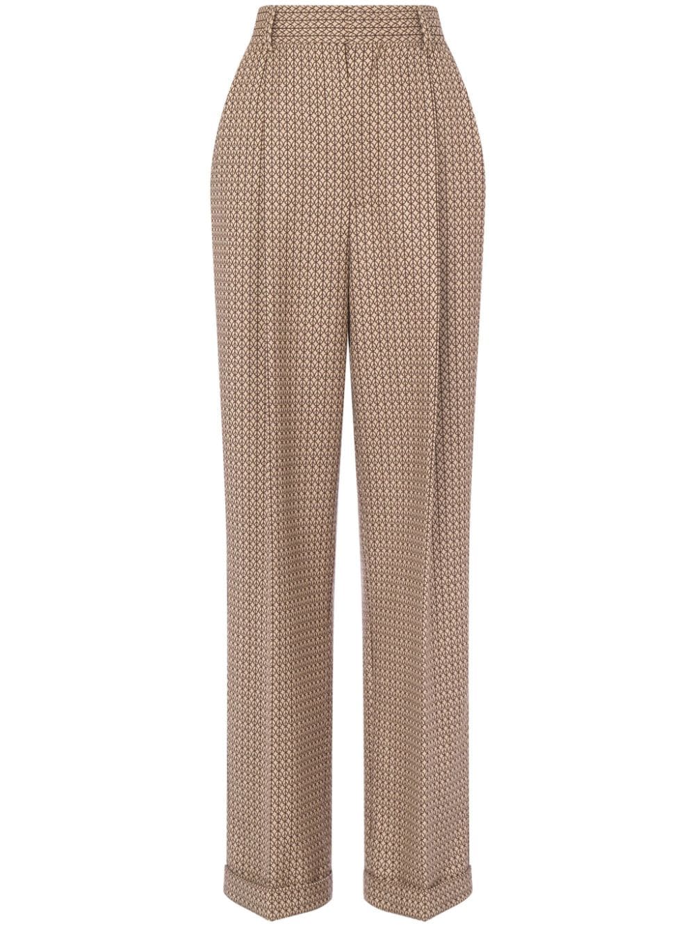 Moschino geometric-print virgin-wool trousers - Neutrals von Moschino