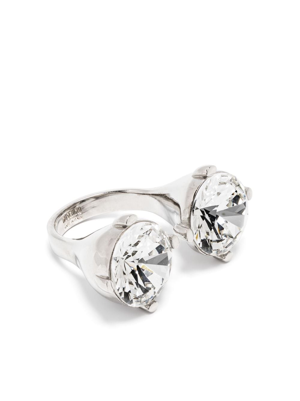 Moschino glass crystal chunky ring - Silver von Moschino