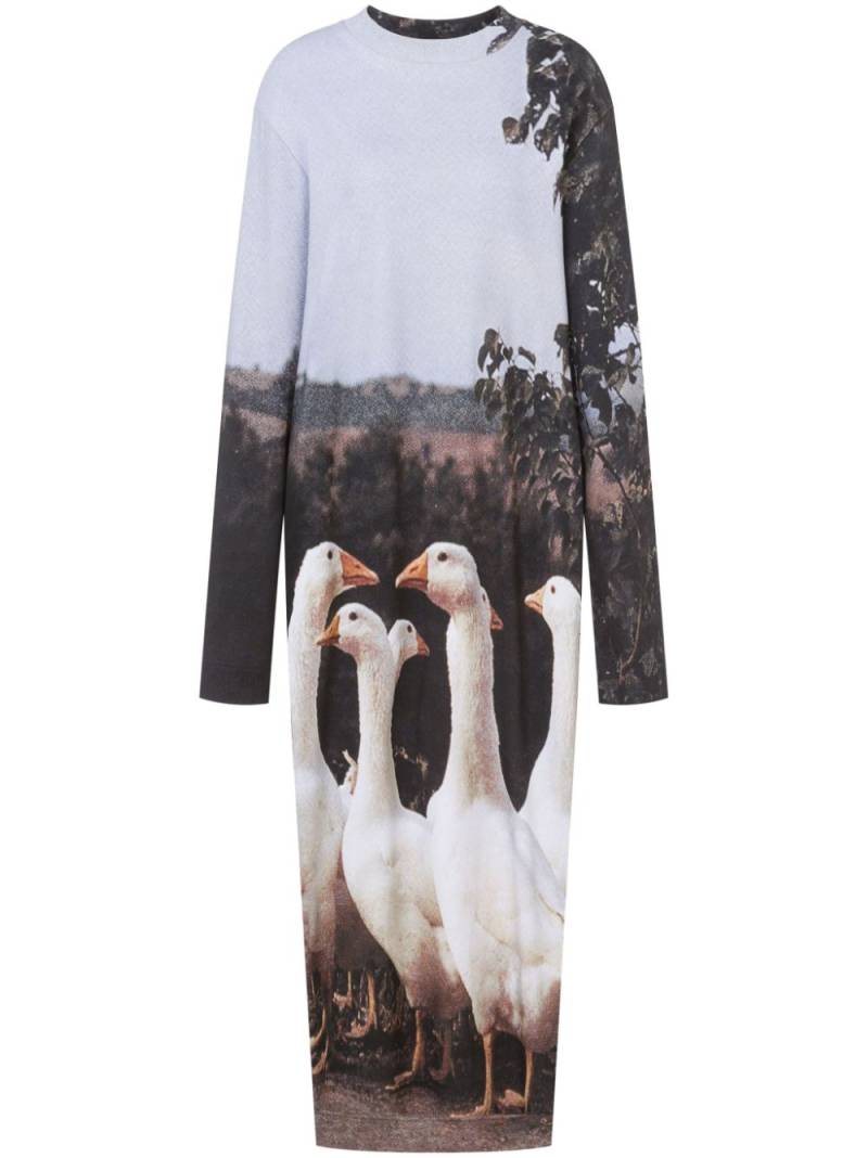 Moschino goose-motif midi dress - Black von Moschino