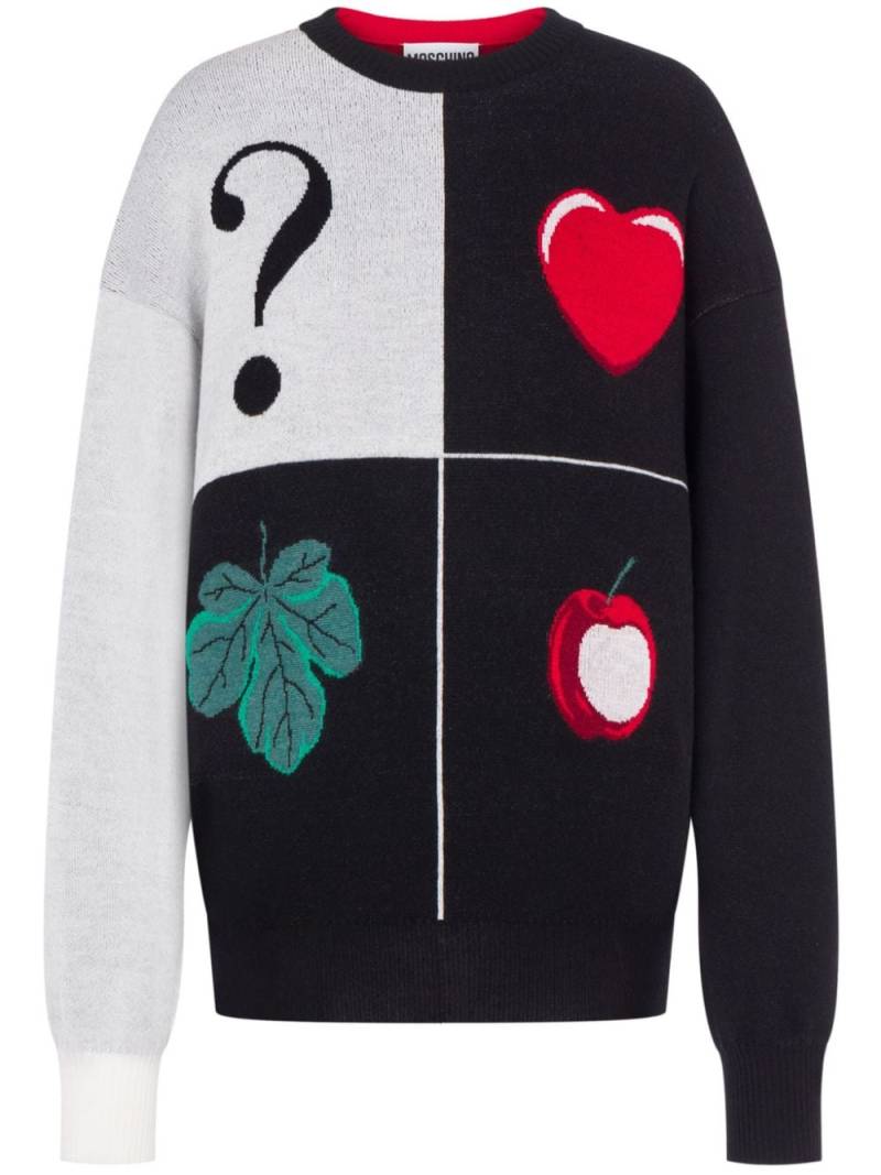 Moschino graphic intarsia virgin wool jumper - Red von Moschino