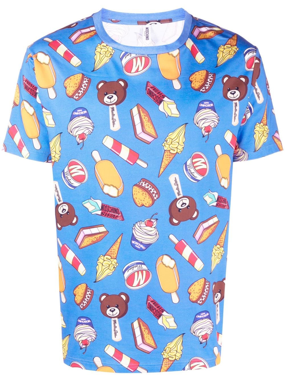 Moschino graphic-print cotton T-shirt - Blue von Moschino