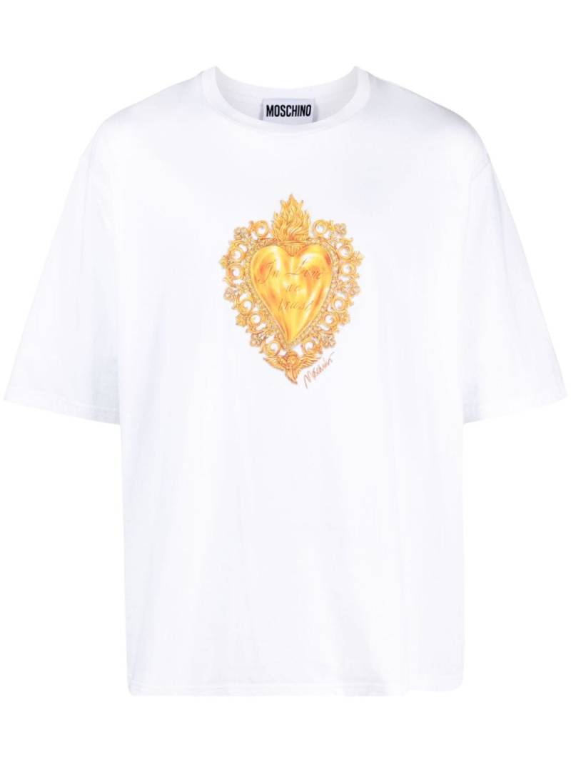 Moschino graphic-print cotton T-shirt - White von Moschino