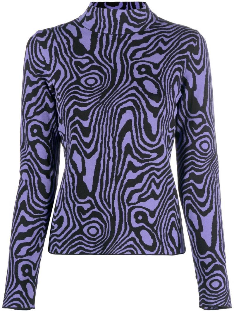 Moschino graphic-print roll-neck jumper - Purple von Moschino