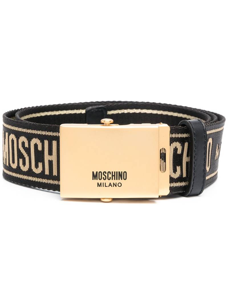 Moschino grosgrain logo belt - Black von Moschino