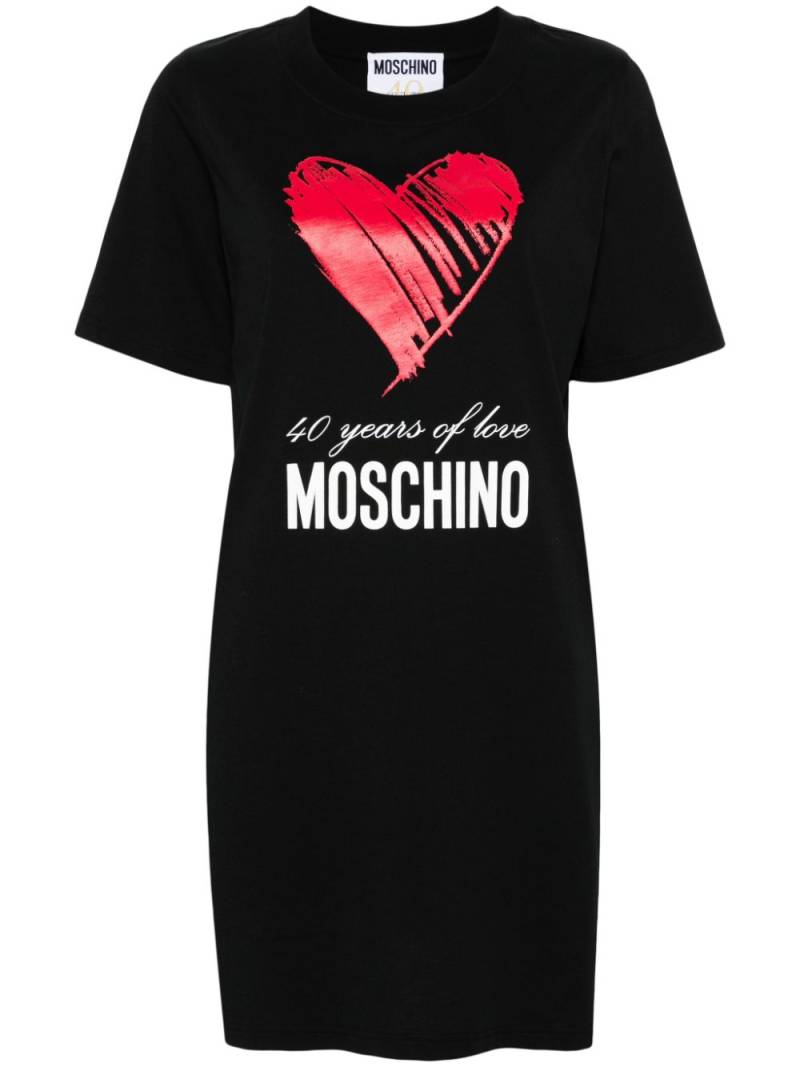 Moschino heart-appliqué cotton minidress - Black von Moschino