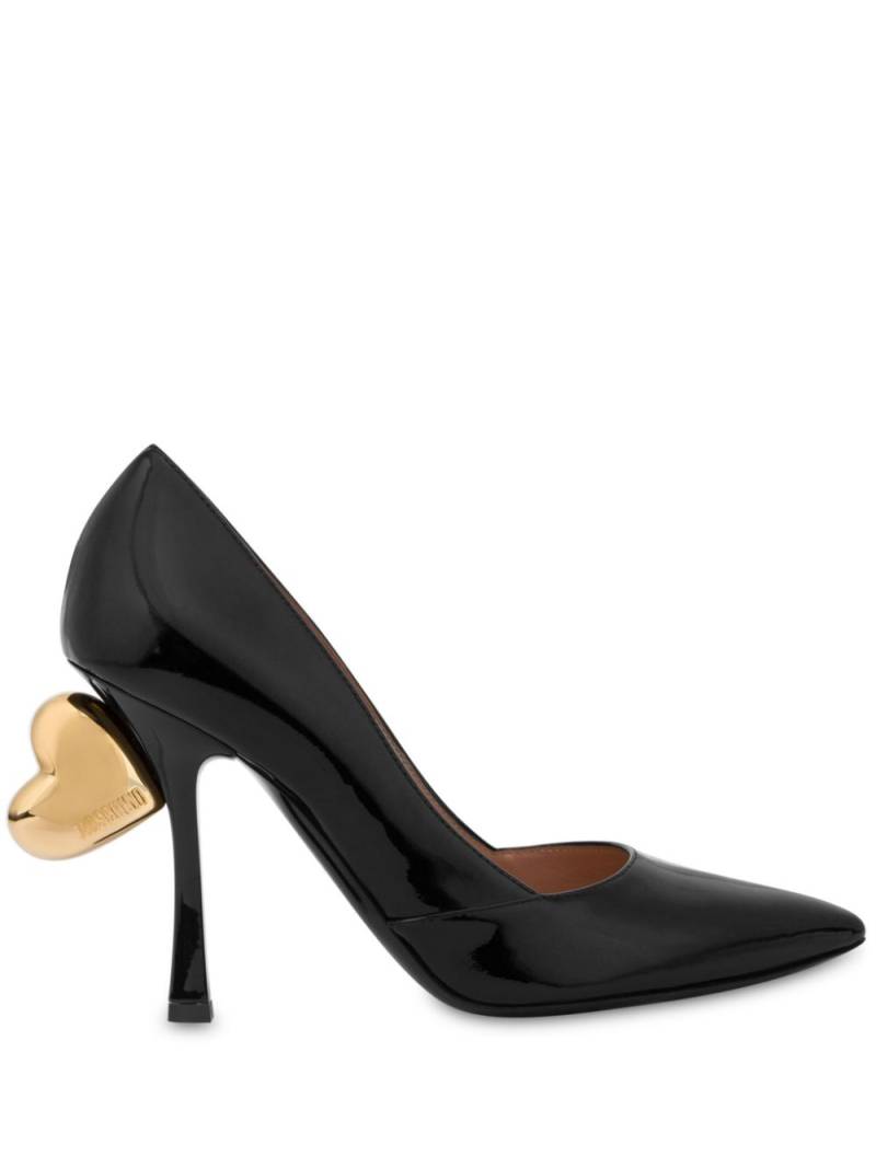 Moschino heart-appliqué leather pumps - Black von Moschino