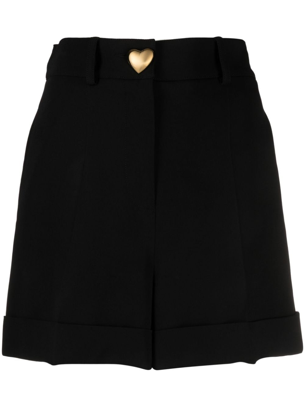 Moschino heart-button high-waisted shorts - Black von Moschino