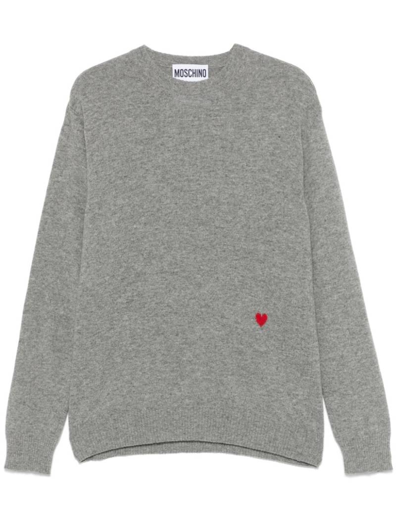 Moschino heart-embroidered sweater - Grey von Moschino