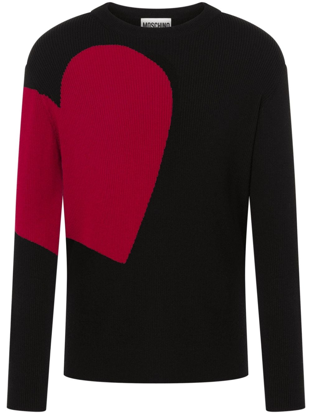 Moschino heart-intarsia virgin-wool jumper - Black von Moschino