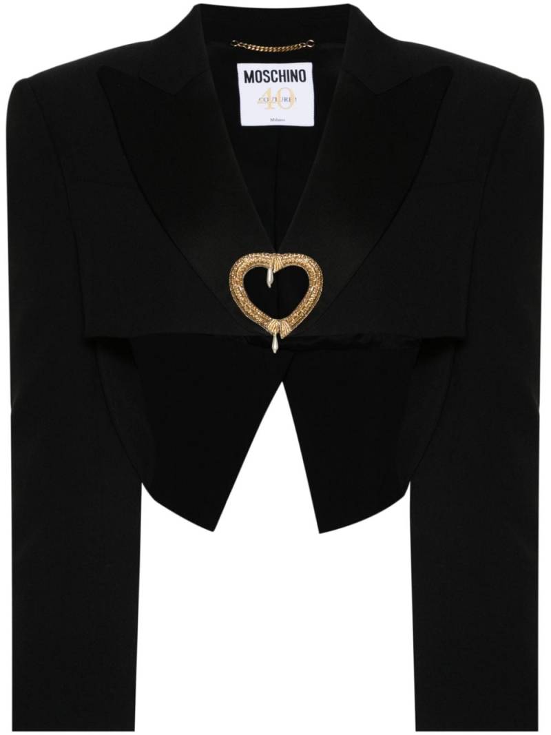 Moschino heart-motif cropped blazer - Black von Moschino