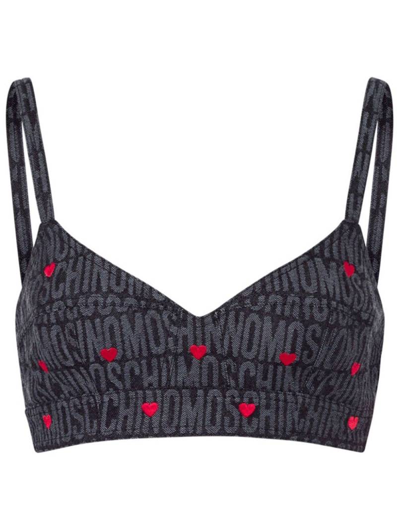 Moschino heart-motif cropped top - Black von Moschino