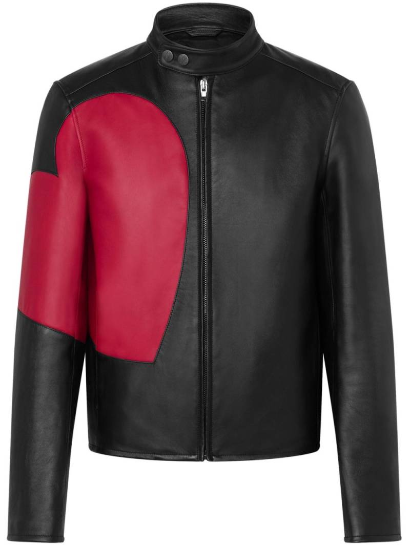 Moschino heart-print leather jacket - Black von Moschino