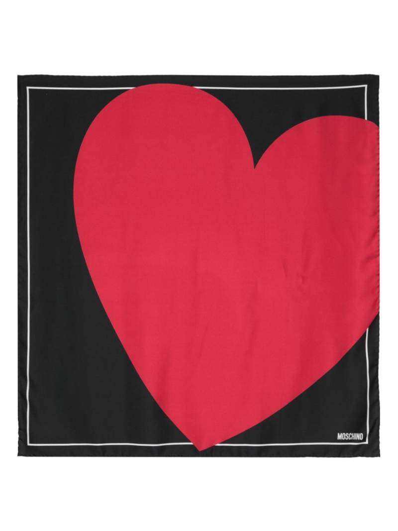 Moschino heart-print silk scarf - Red von Moschino