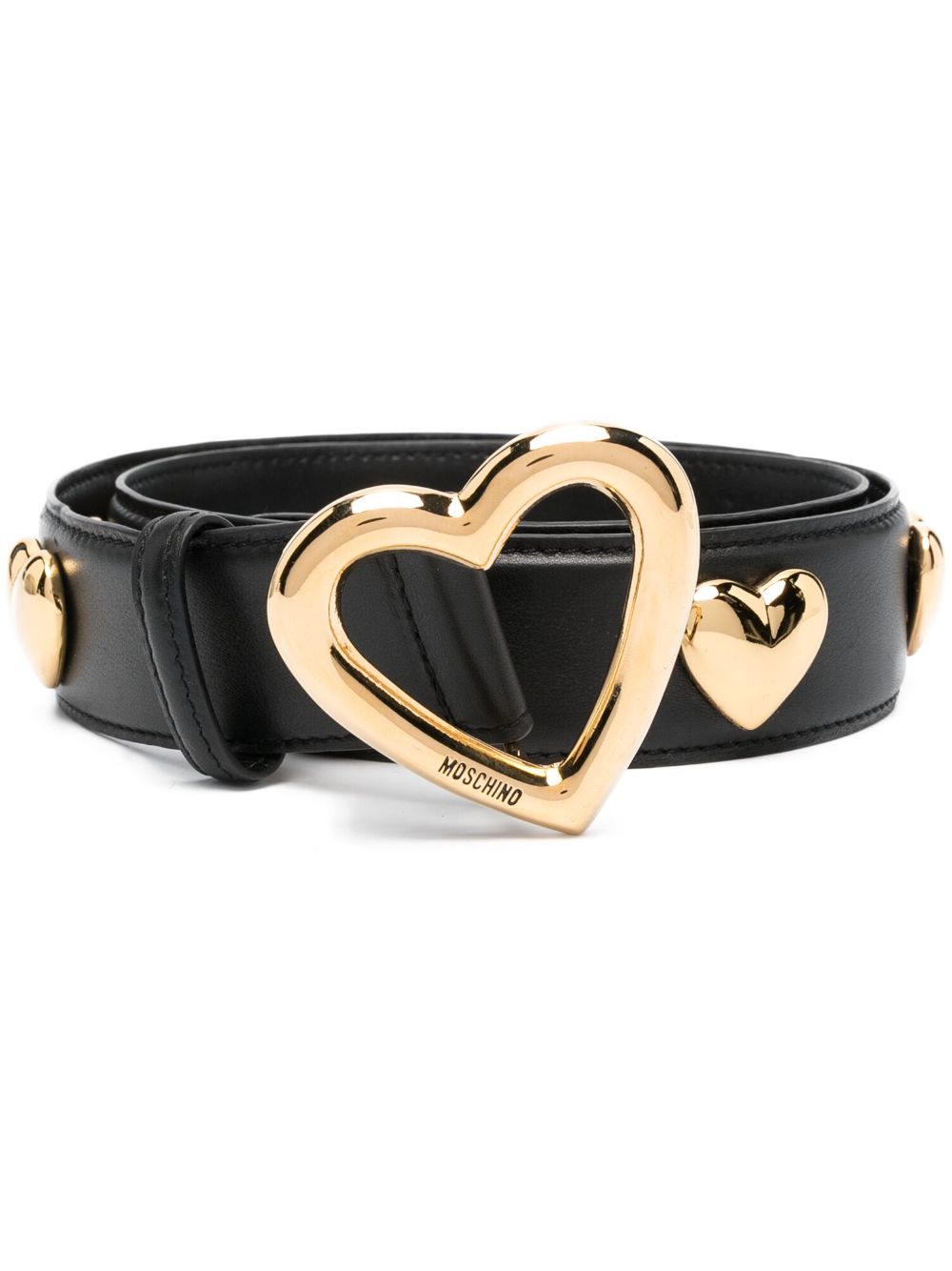 Moschino heart-shaped buckle leather belt - Black von Moschino