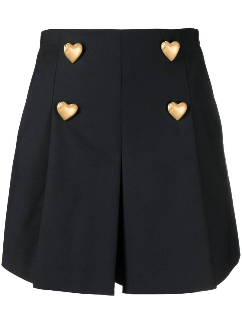 Moschino heart-shaped button detail shorts - Black von Moschino