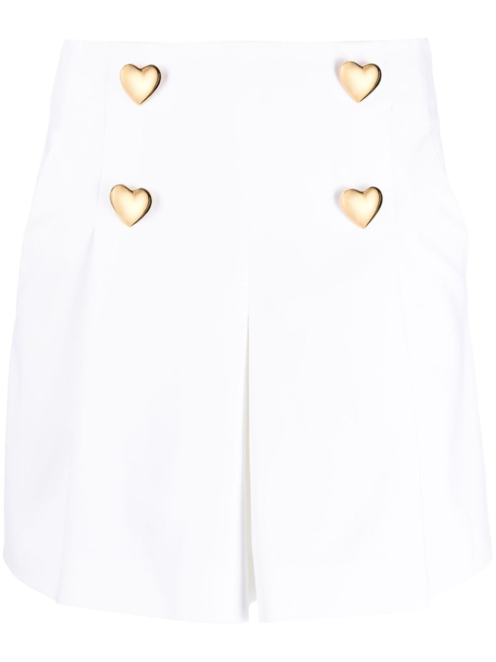 Moschino heart-shaped button detail shorts - White von Moschino