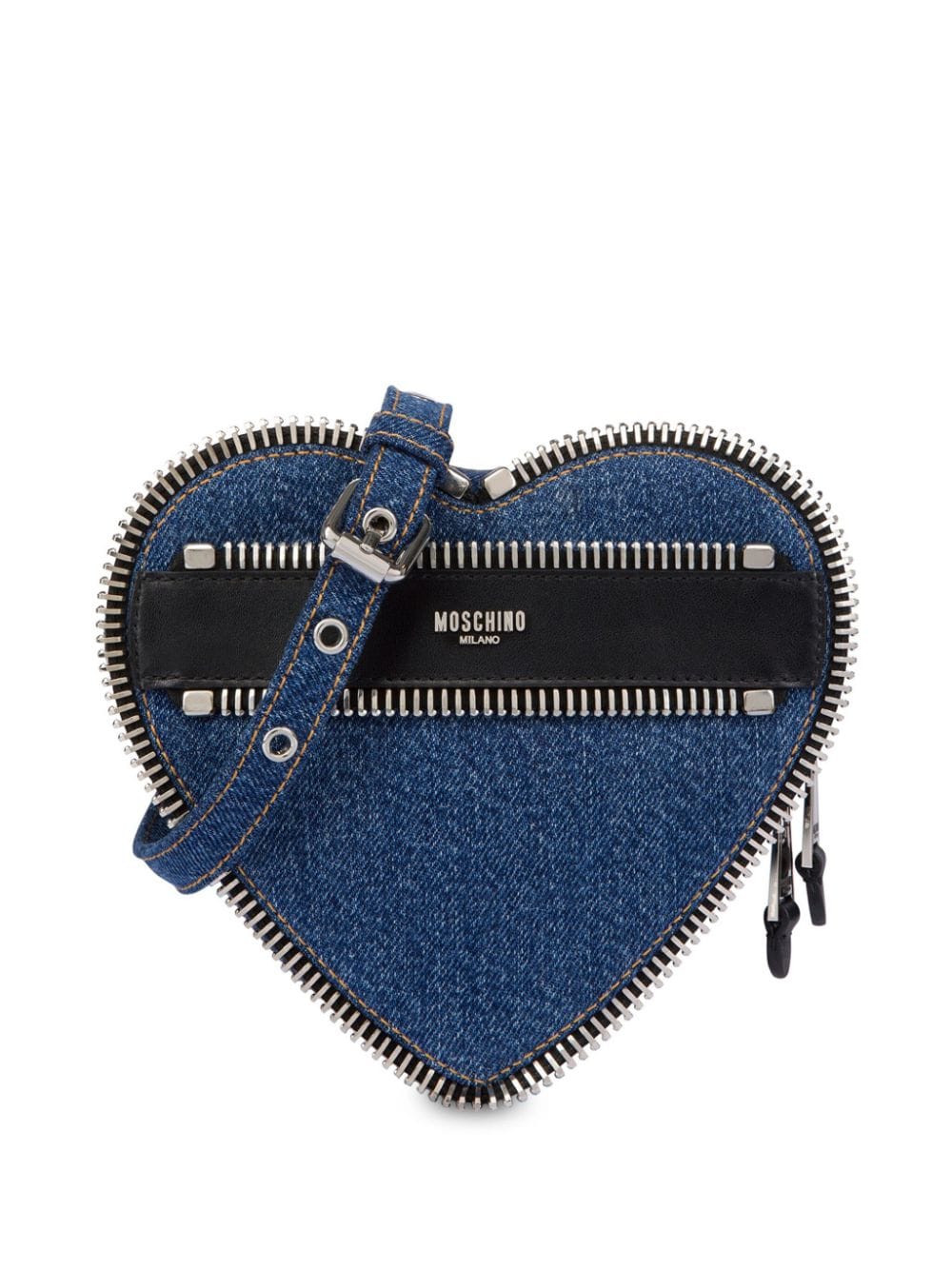 Moschino heart-shaped denim crossbody bag - Blue von Moschino