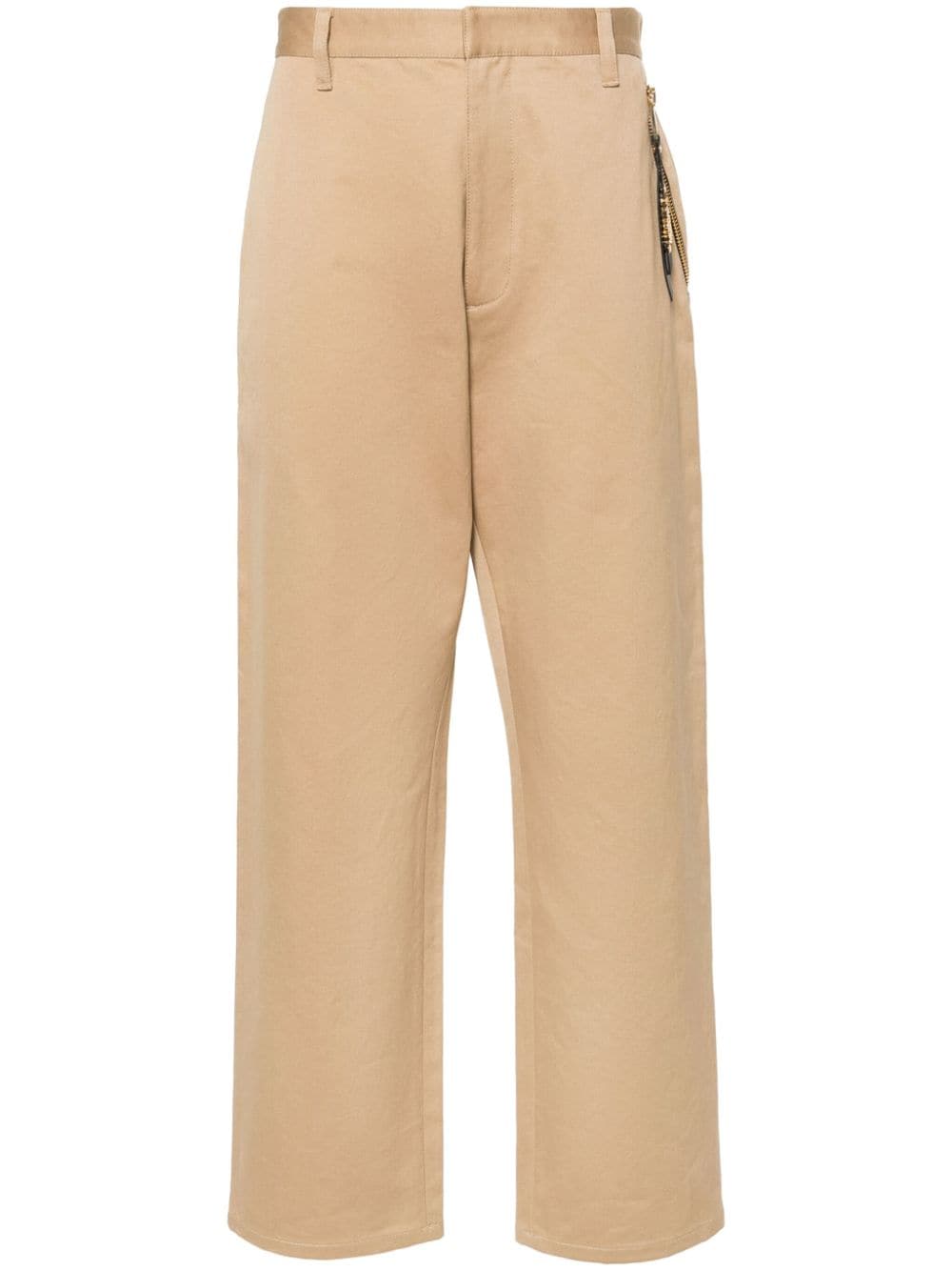 Moschino high-rise logo-zip wide-leg jeans - Neutrals von Moschino