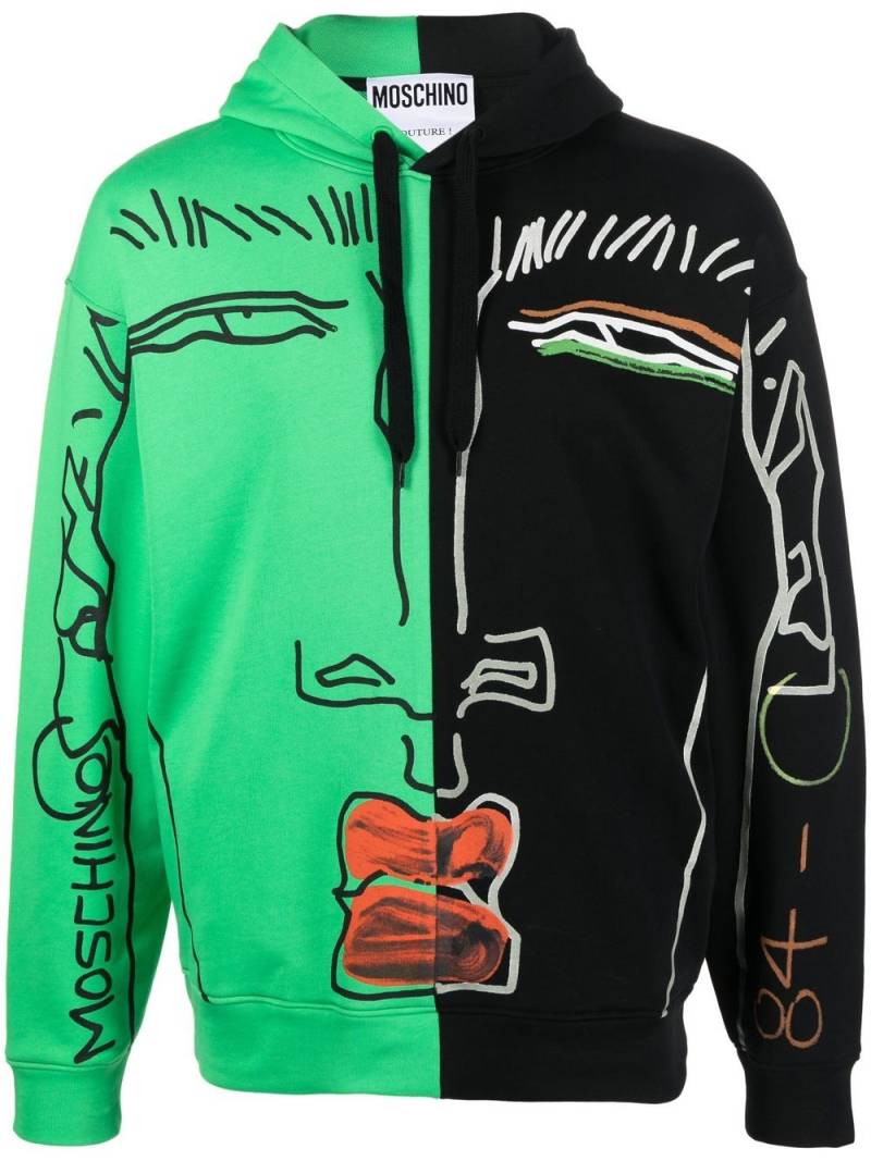 Moschino illustration-print colour-block hoodie - Black von Moschino