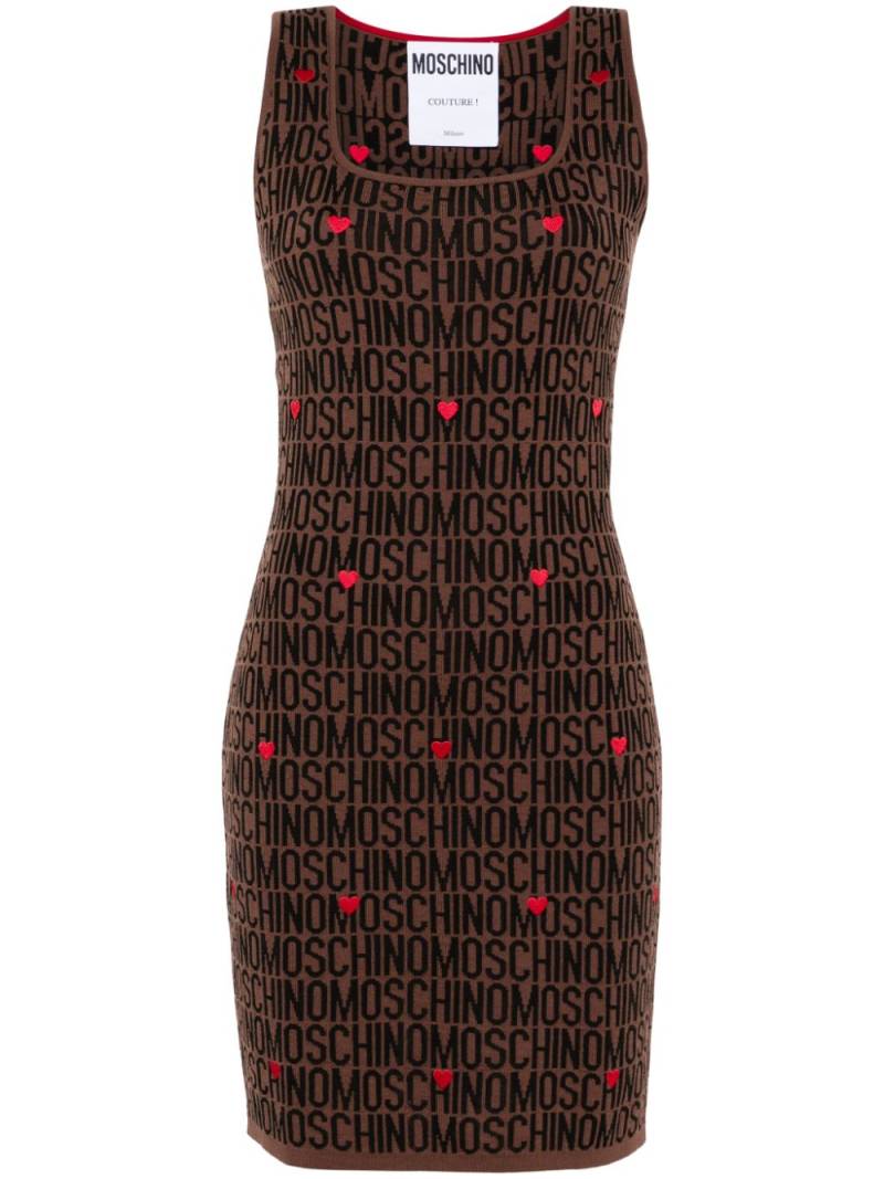 Moschino intarsia-knit logo dress - Brown von Moschino