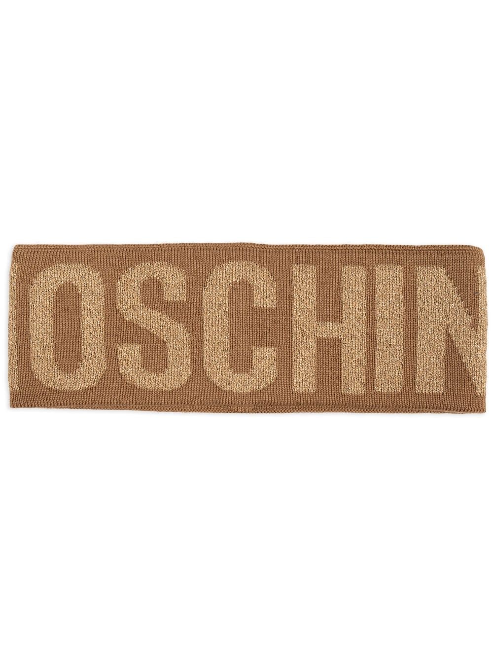 Moschino logo-intarsia knit headband - Brown von Moschino