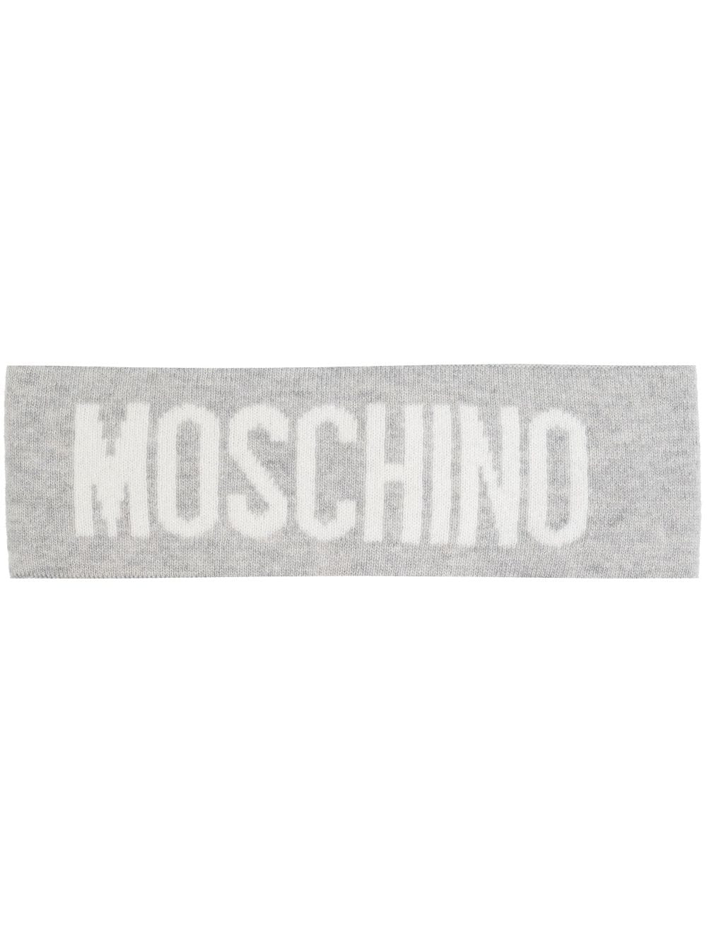 Moschino intarsia knit-logo headband - Grey von Moschino