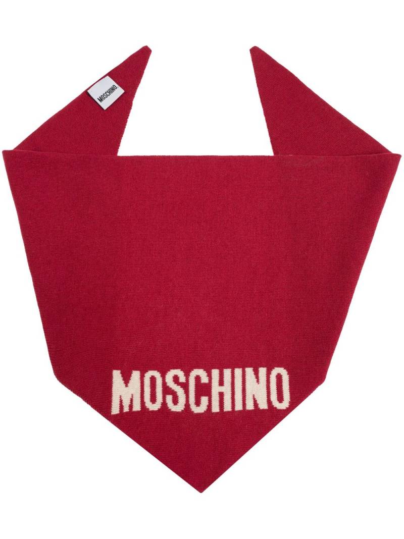 Moschino intarsia knit-logo neckerchief - Red von Moschino