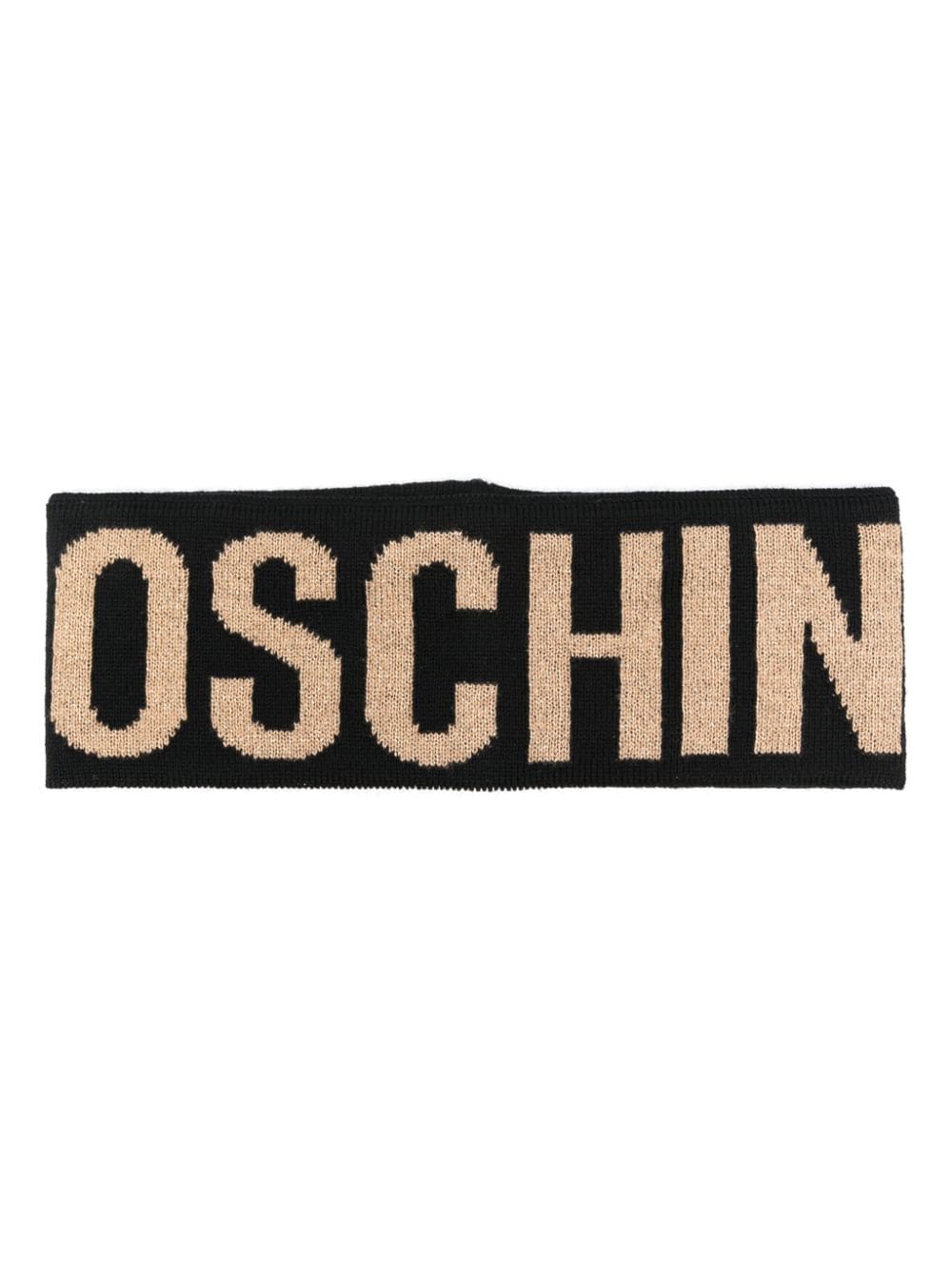 Moschino intarsia knit-logo slip-on headband - Black von Moschino