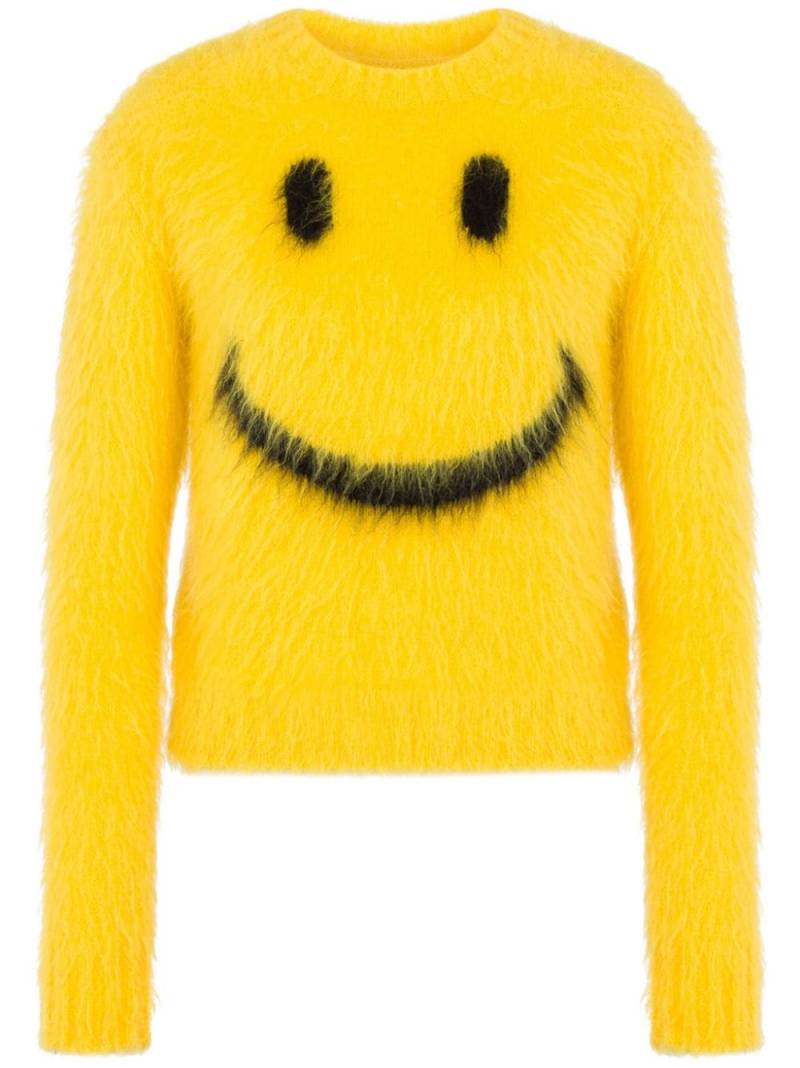 Moschino intarsia-knit smile jumper - Yellow von Moschino