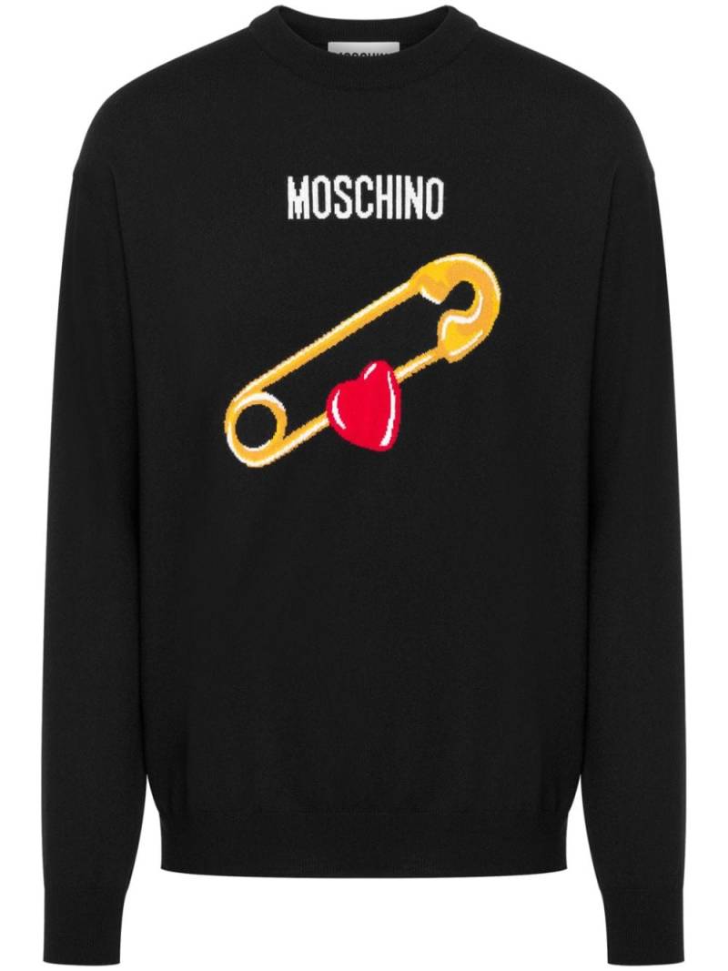 Moschino intarsia-knit virgin wool jumper - Black von Moschino