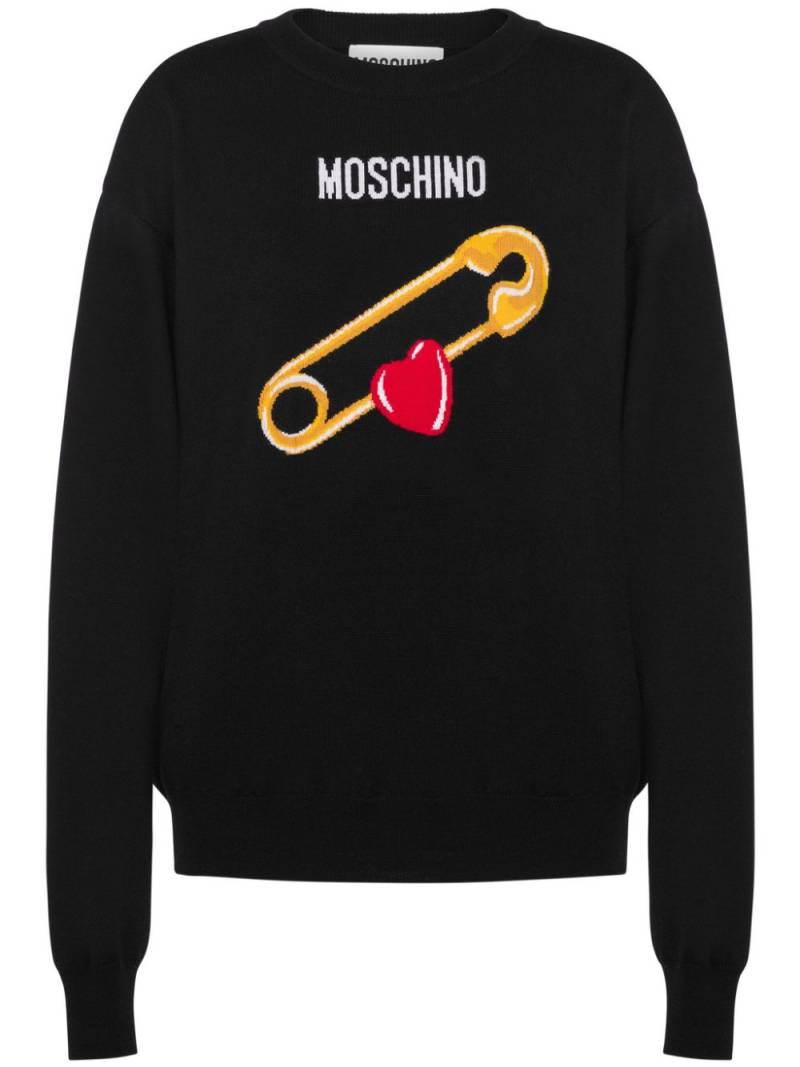 Moschino intarsia-knit virgin wool jumper - Black von Moschino