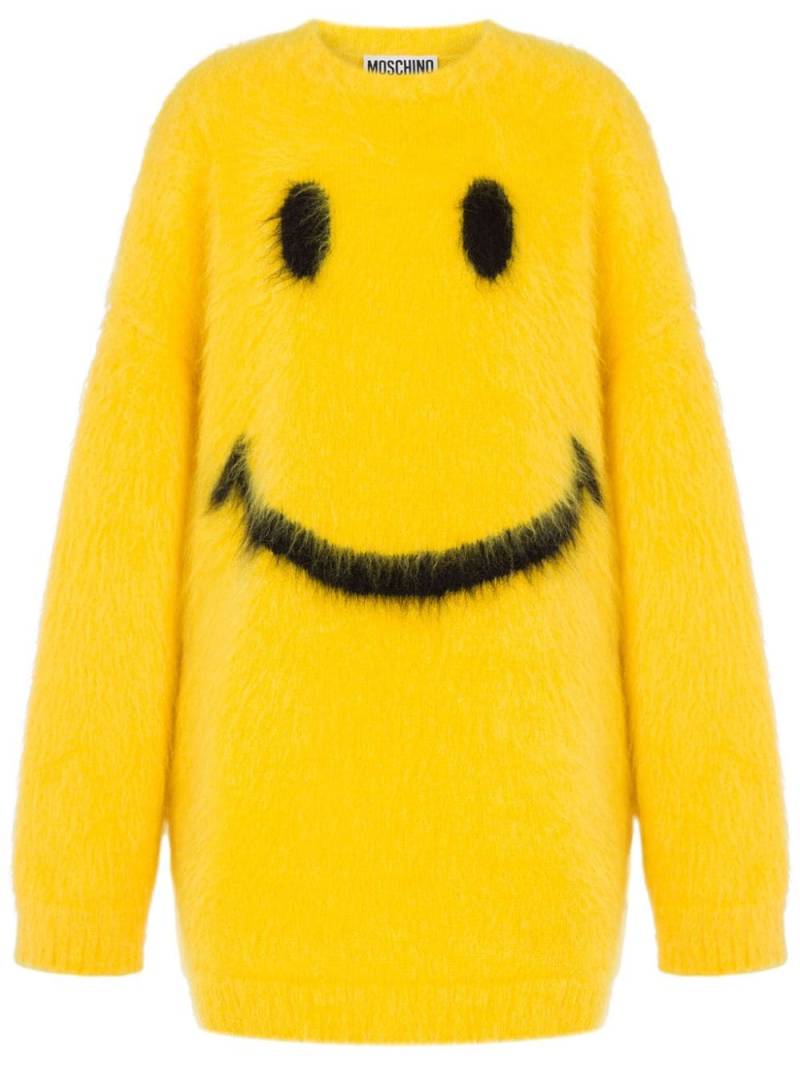 Moschino intarsia-knit virgin wool-mohair blend dress - Yellow von Moschino