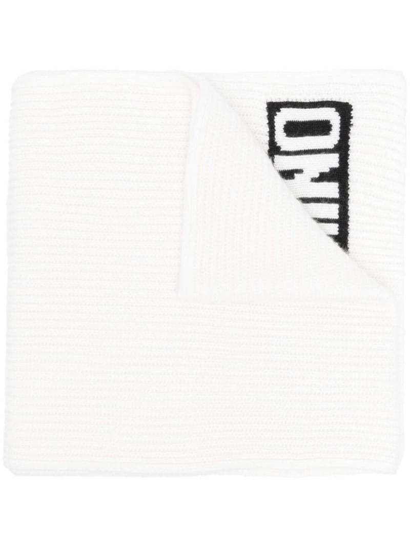 Moschino intarsia-logo knit scarf - White von Moschino