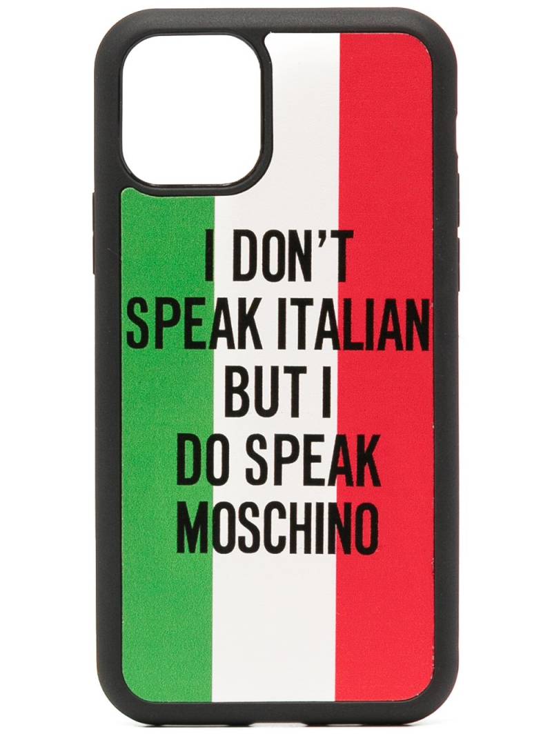 Moschino Italian flag print iPhone 11 Pro case - Black von Moschino