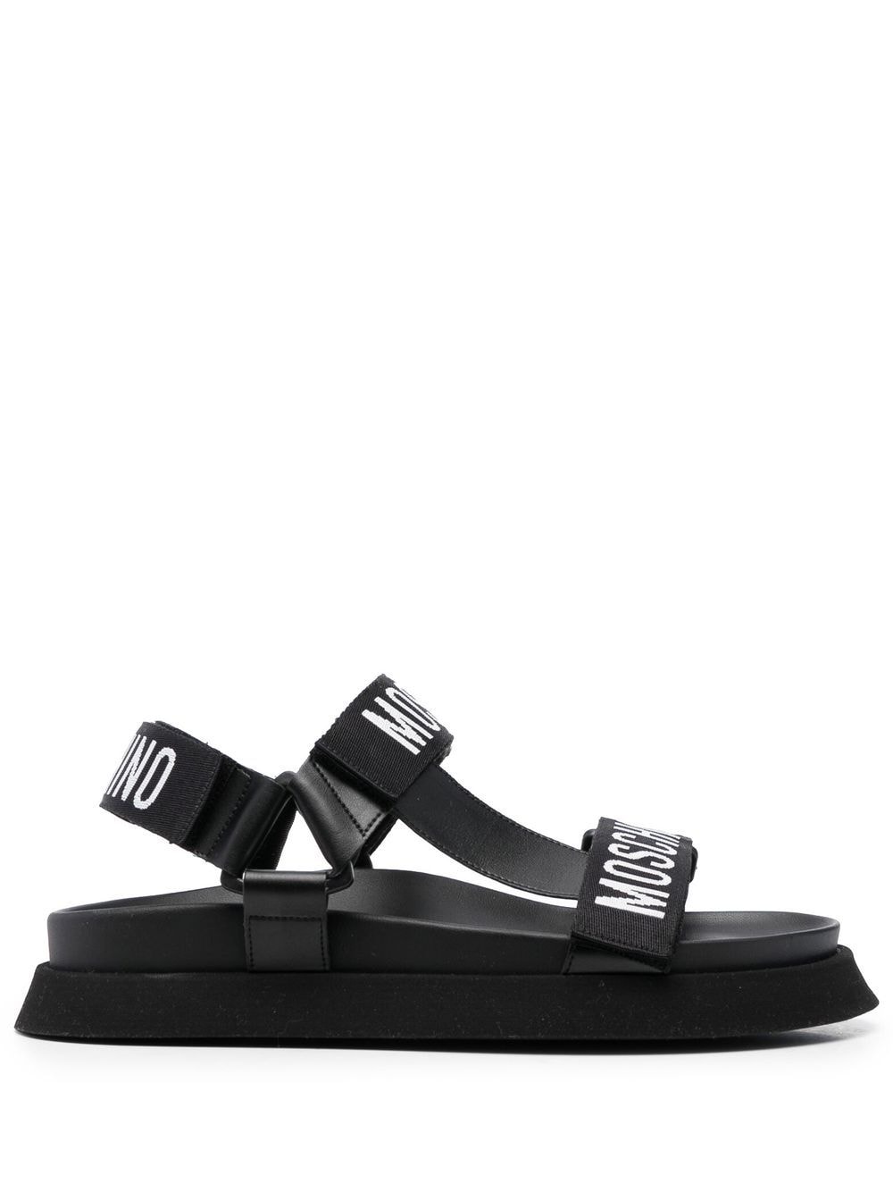 Moschino jacquard-logo strap sandals - Black von Moschino