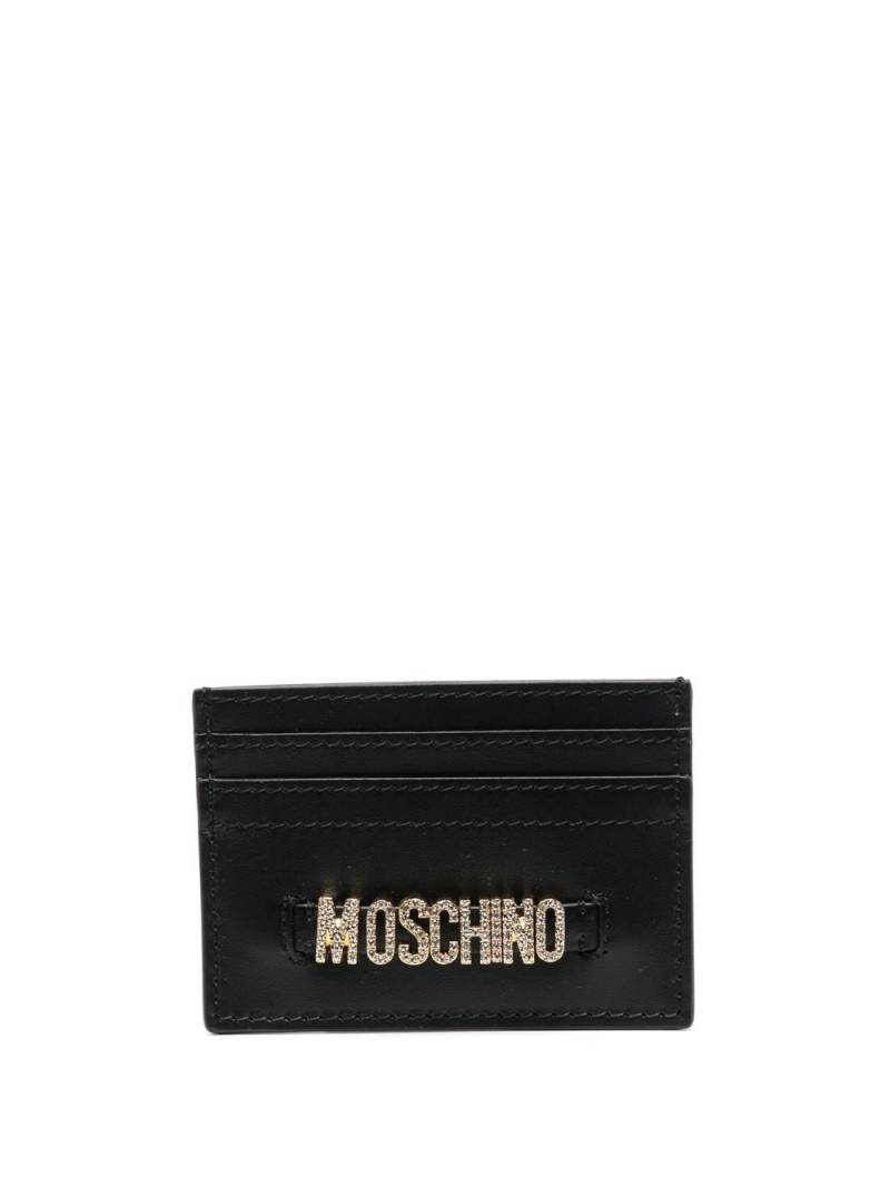 Moschino leather logo-lettering cardholder - Black von Moschino