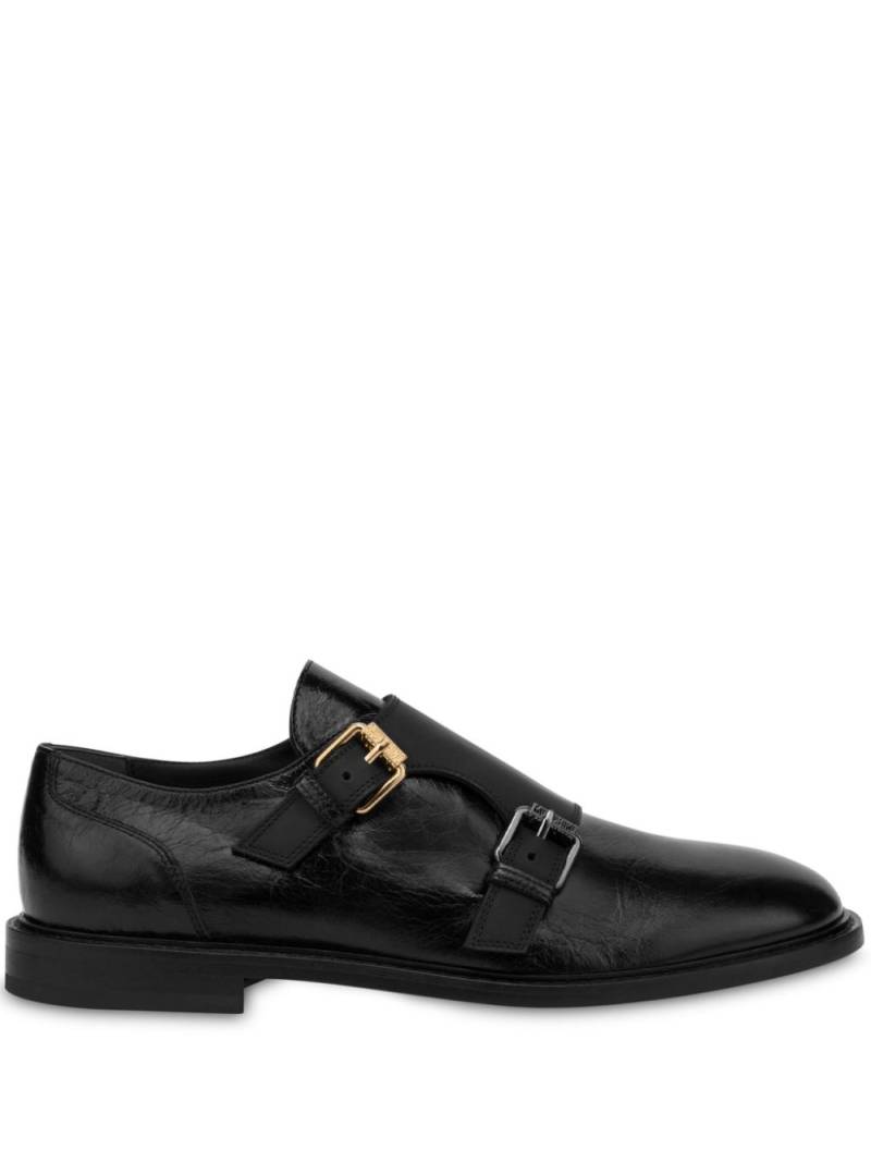 Moschino leather monk shoes - Black von Moschino