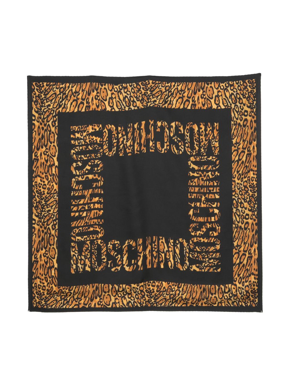 Moschino leopard-print silk scarf - Black von Moschino