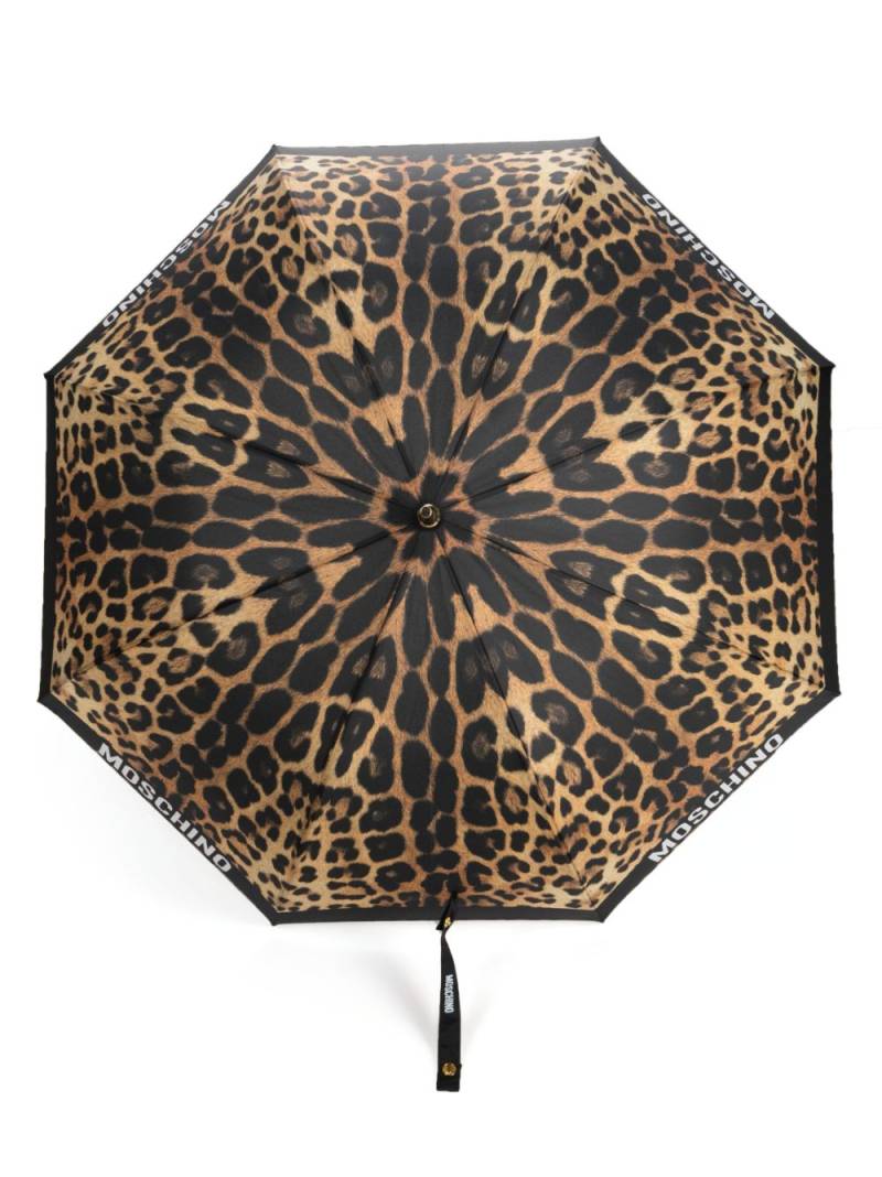 Moschino leopard-print umbrella - Black von Moschino