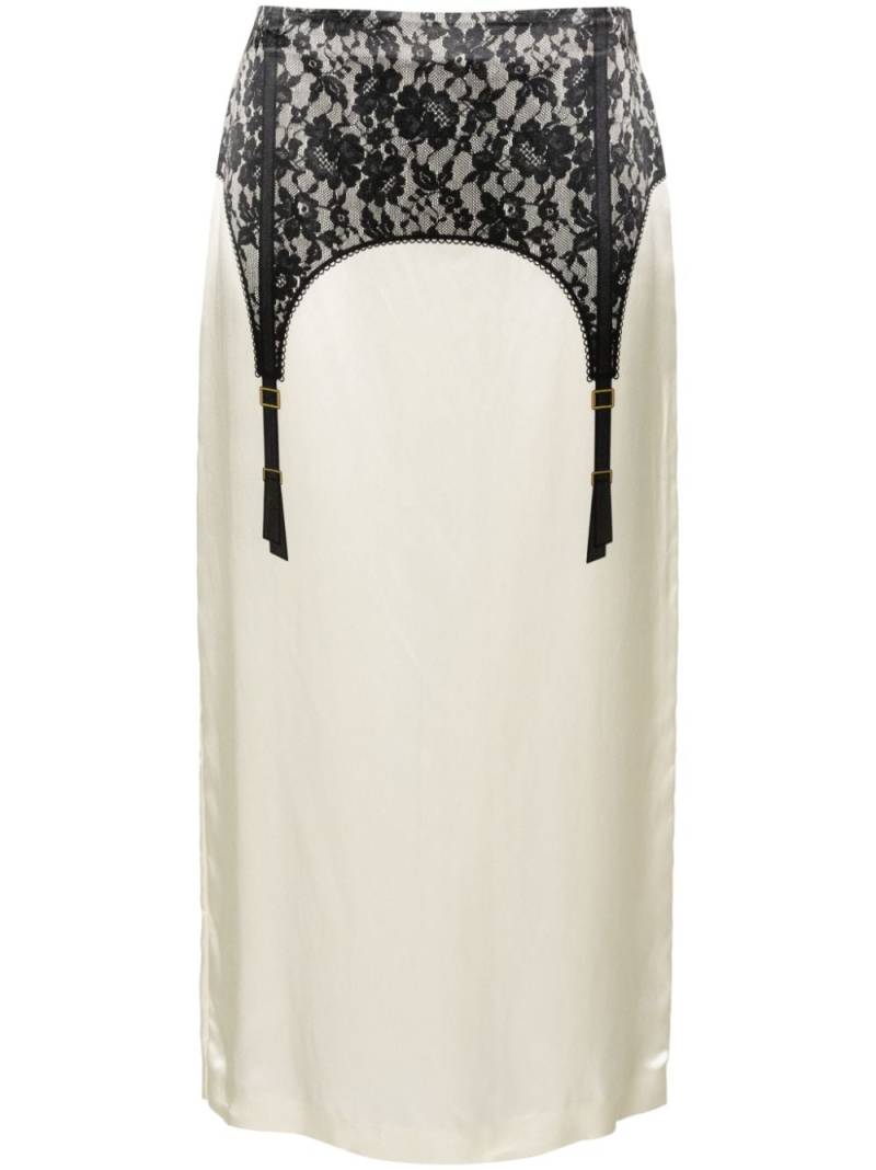 Moschino lingerie-print midi skirt - White von Moschino