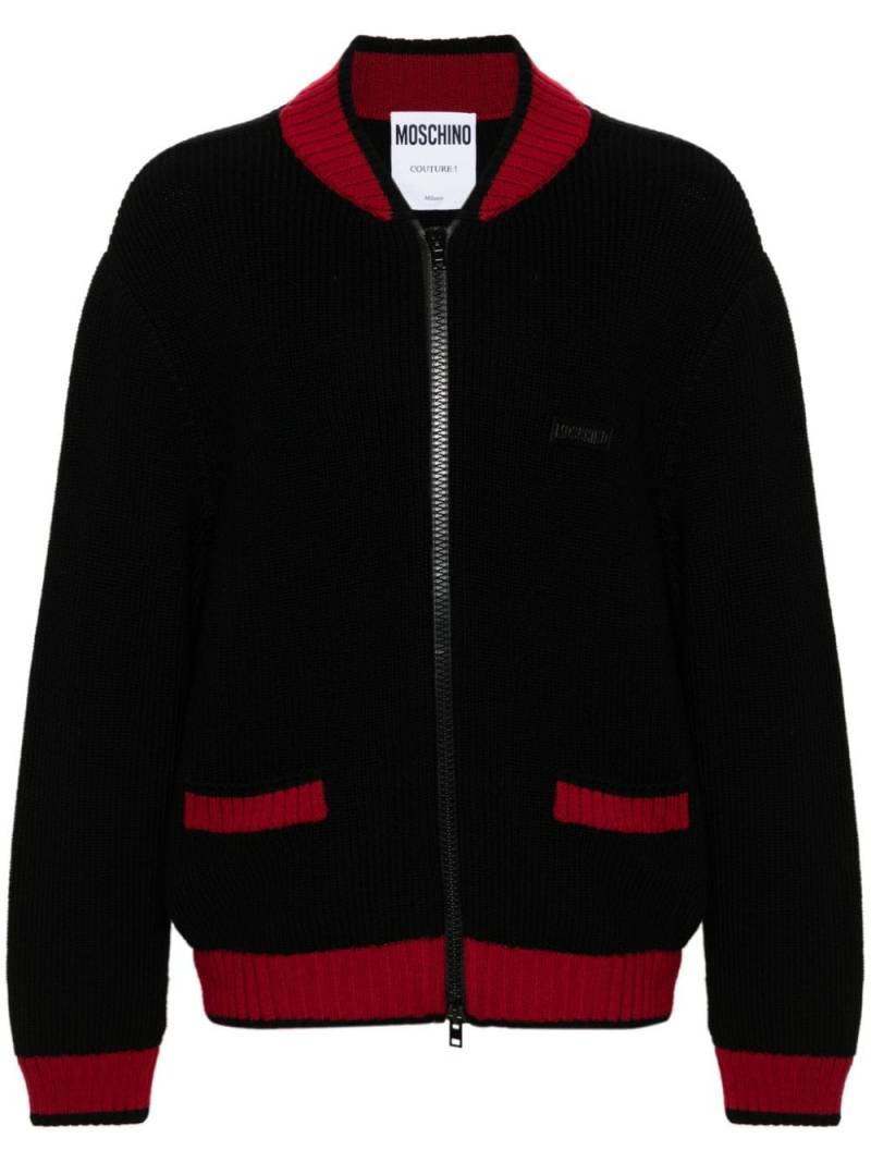 Moschino logo-appliqué cardigan - Black von Moschino