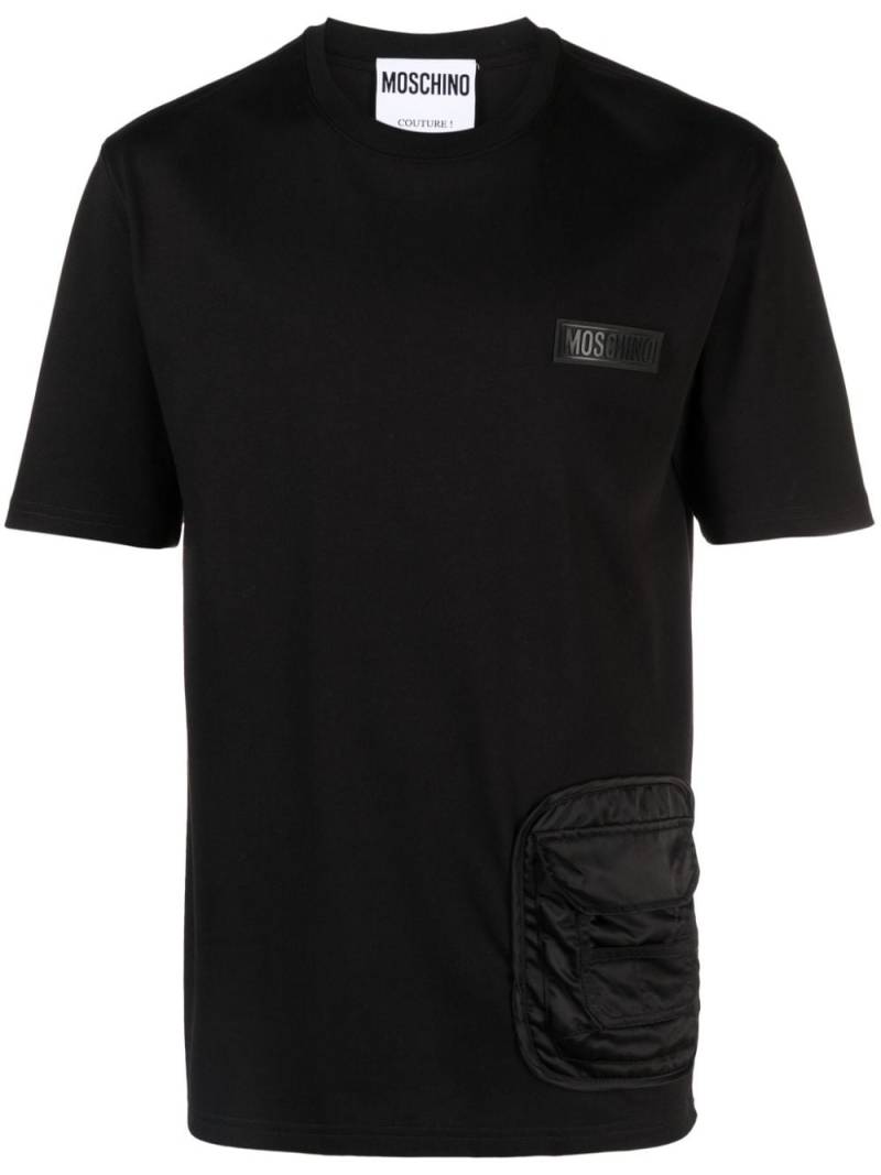 Moschino logo-appliqué cotton T-shirt - Black von Moschino