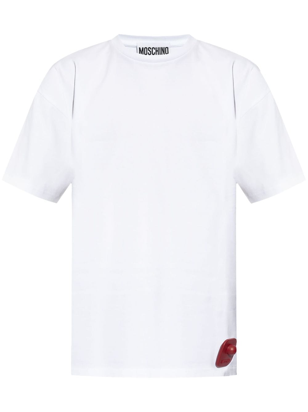 Moschino logo appliqué cotton t-shirt - White von Moschino