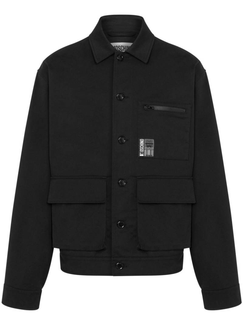 Moschino logo-appliqué shirt jacket - Black von Moschino