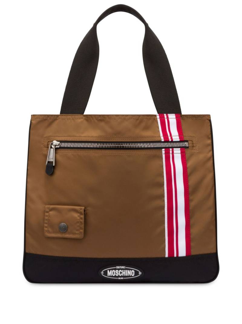 Moschino logo-appliqué tote bag - Brown von Moschino