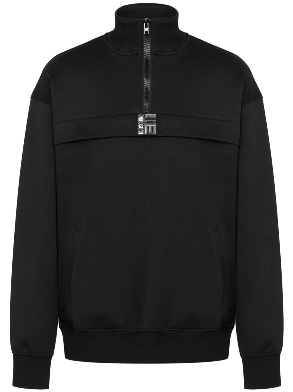 Moschino logo-appliqué zip-up sweatshirt - Black von Moschino