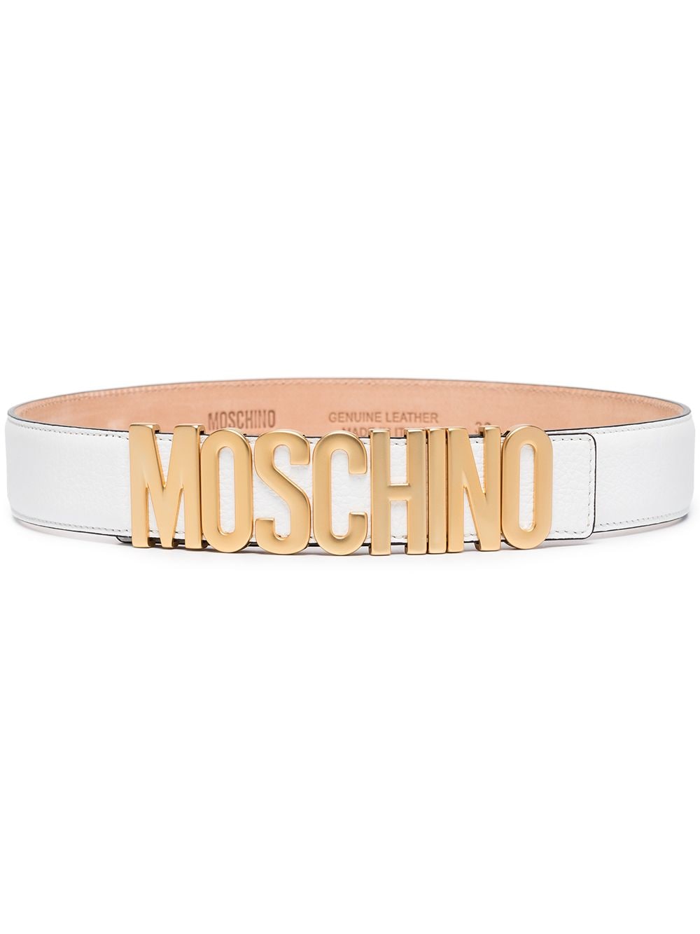 Moschino logo-embellished leather belt - White von Moschino