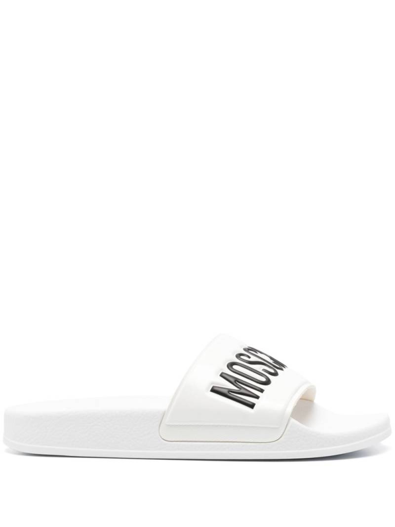 Moschino logo-embossed slides - White von Moschino