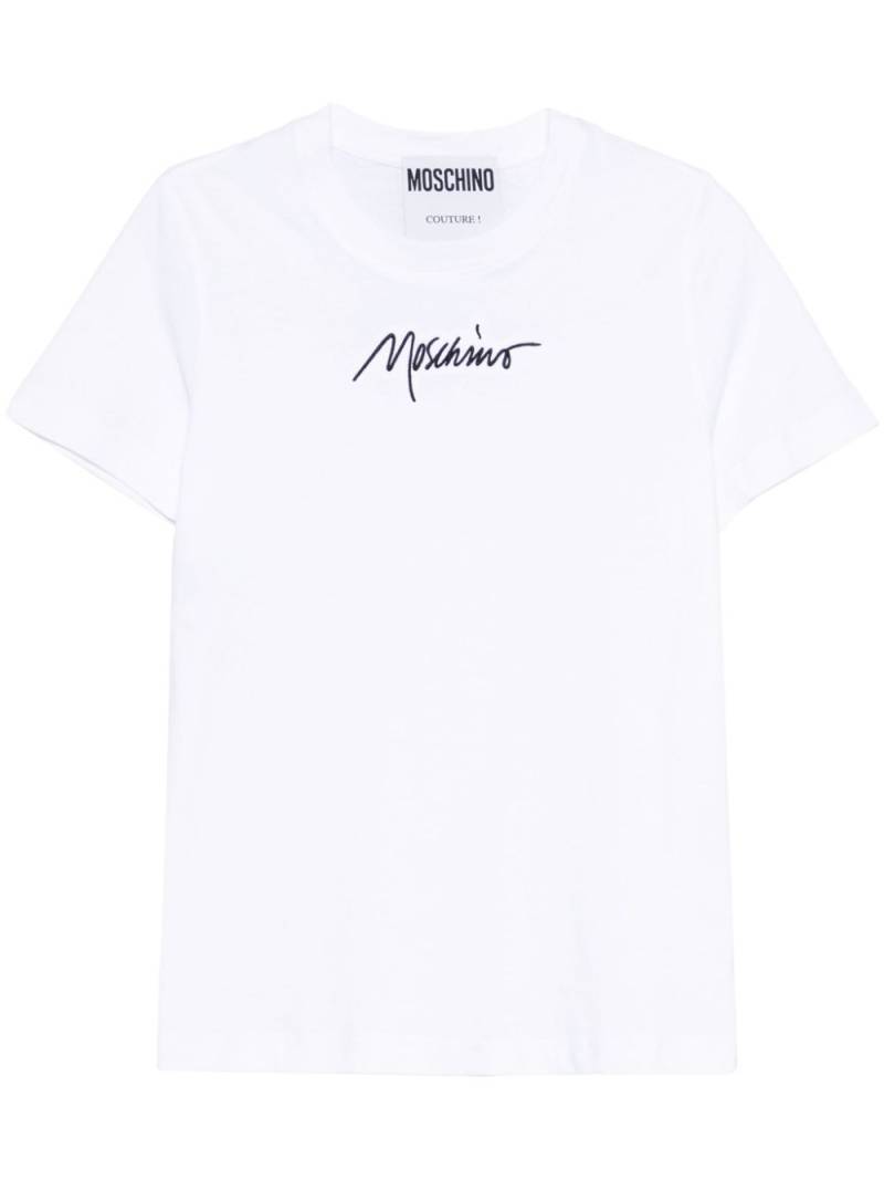 Moschino logo-embroidered T-shirt - White von Moschino