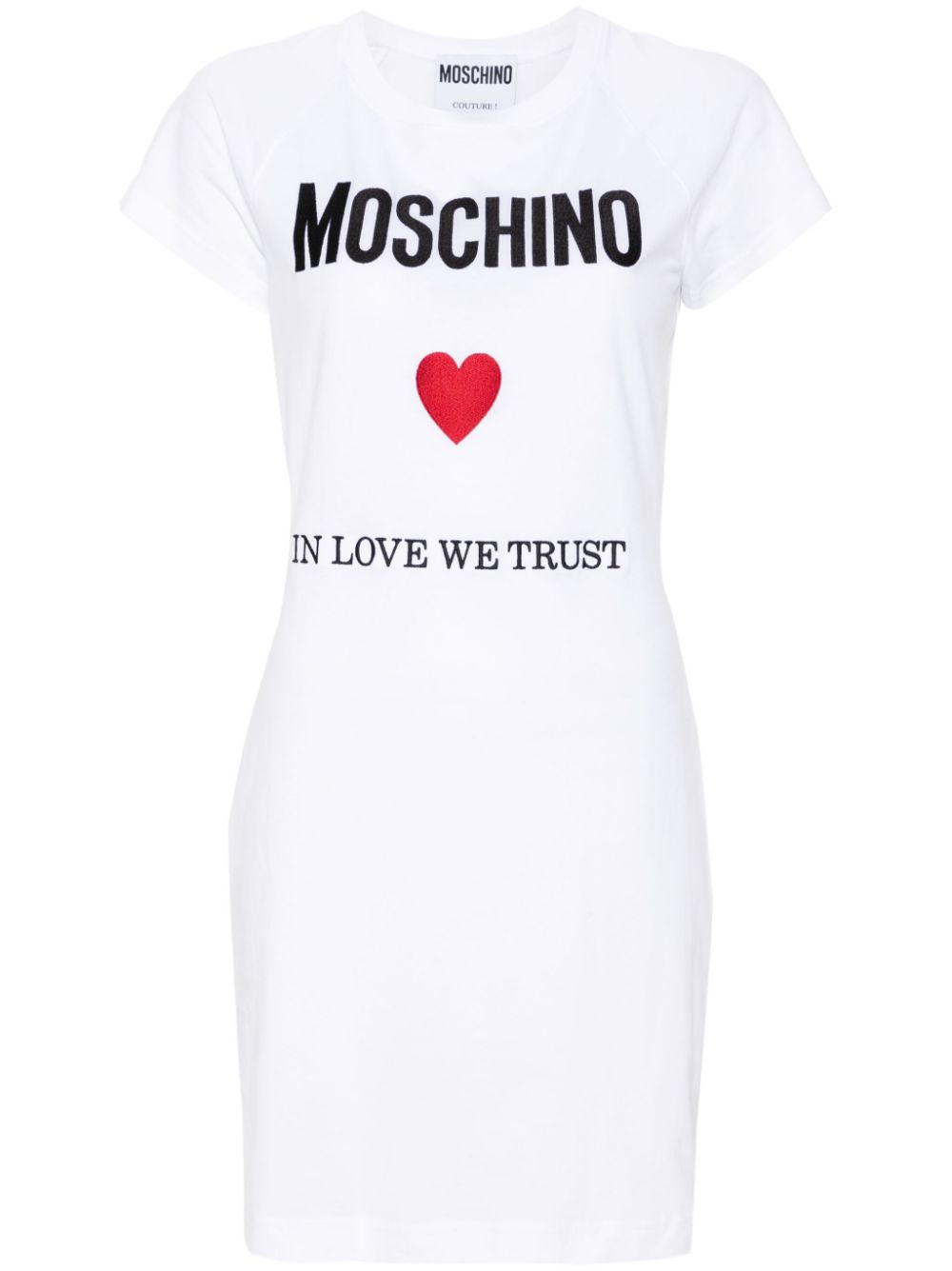 Moschino logo-embroidered T-shirt dress - White von Moschino